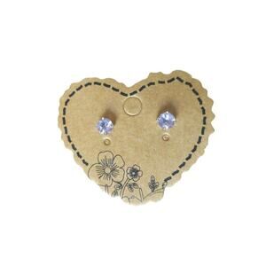 Round Cut Iolite Elegant Stud Earrings Sterling Silver 925 Thai FAS Signed Post